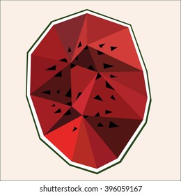 Watermelon food art vector, low polygon object