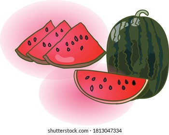 watermelon food cartoon art design
