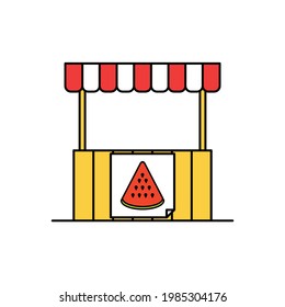 watermelon food tent Illustration. modern simple vector icon, flat graphic symbol in trendy flat design style. wallpaper. lockscreen. pattern. frame, background, backdrop, sign, logo.