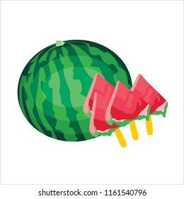 Watermelon and four ice cream