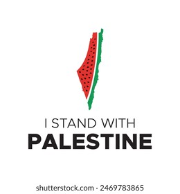 Watermelon Free Palestine flag vector, Save Gaza Save Palestine illustration for banner, t-shirt, poster, sticker, badges, social media design