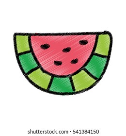 watermelon fresh fruit drawing icon vector illustration design
