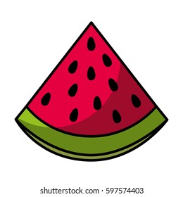 watermelon fresh fruit drawing icon vector illustration design