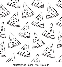 watermelon fresh fruit pattern kawaii character
