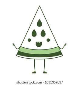 watermelon fresh fruit slice kawaii character