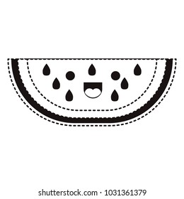 watermelon fresh fruit slice kawaii character