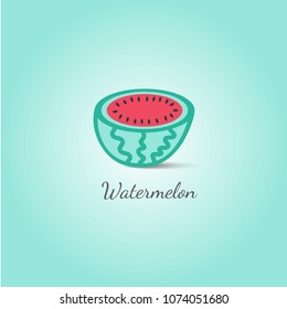 Watermelon fresh fruit vector, advertising, on line