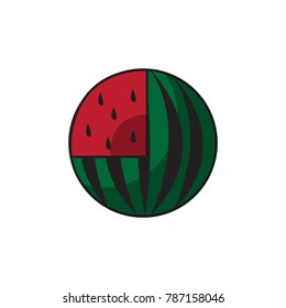 watermelon fresh icon on white background
