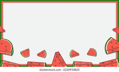 Watermelon Fruit Background Design Template. Watermelon Cartoon Vector Illustration. Fruit