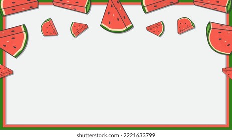 Watermelon Fruit Background Design Template. Watermelon Cartoon Vector Illustration. Watermelon Fruit