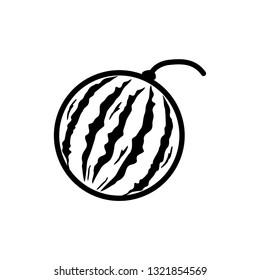 Watermelon Fruit Black & White