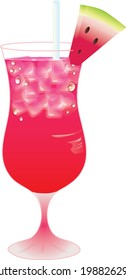 Watermelon Fruit Cocktail in Glass