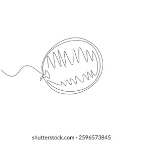 Watermelon fruit continuous line. Continuous one line drawing of Fresh watermelon. Watermelon seed concept. single line drawing