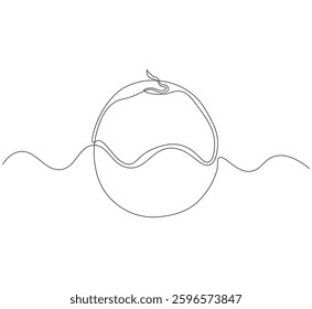 Watermelon fruit continuous line. Continuous one line drawing of Fresh watermelon. Watermelon seed concept. single line drawing