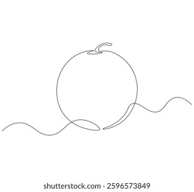 Watermelon fruit continuous line. Continuous one line drawing of Fresh watermelon. Watermelon seed concept. single line drawing