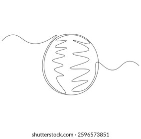 Watermelon fruit continuous line. Continuous one line drawing of Fresh watermelon. Watermelon seed concept. single line drawing
