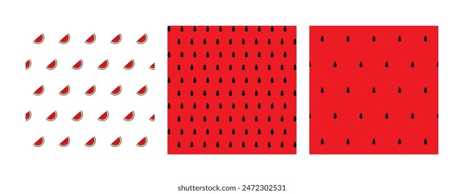 Watermelon Fruit Continuous Seamless Pattern Transparent Background Vector EPS PNG Clip Art