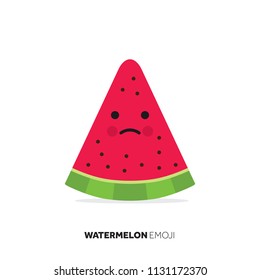 Watermelon fruit cute emoji character icon