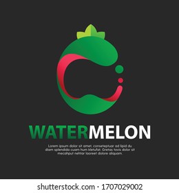 Diseño de la sandía Fruta con ilustración vectorial de estilo moderno