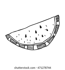 watermelon fruit. doodle art