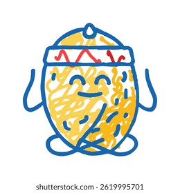 watermelon fruit fitness character doodle icon sketch vector. watermelon fruit fitness character sign. isolated symbol illustration
