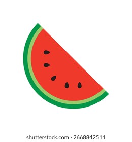 Wassermelone Frucht Flatcolor Symbol: Gesunde Ernährung und Sommerprodukte