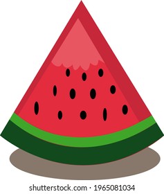 Watermelon fruit flat illustration design isolated on white background