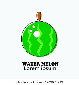 Watermelon fruit flat logo icon symbol vector
