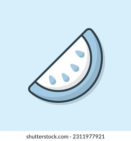 Watermelon fruit flat outlined icon