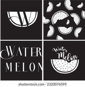 watermelon fruit fresh on black background
