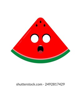 Watermelon fruit icon emoji vector illustration. Illustration Lemon isolated on white backgrounds