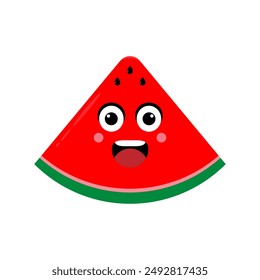 Watermelon fruit icon emoji vector illustration. Illustration Lemon isolated on white backgrounds