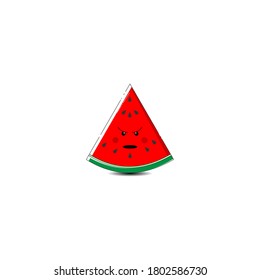 Watermelon fruit icon. fruit expression icon. pattern material. Vector illustration