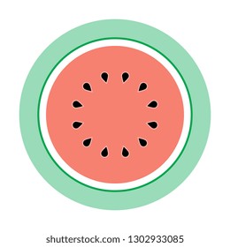 watermelon fruit icon. flat sign of natural organic fruit in circle on white background. colorful vector illustration easy to edit and customize. eps 10