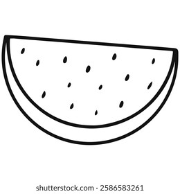watermelon fruit icon with outline style