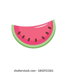 watermelon fruit icon over white background, flat style, vector illustration