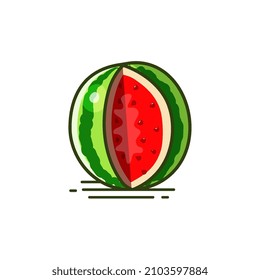 Watermelon fruit icon vector illustration