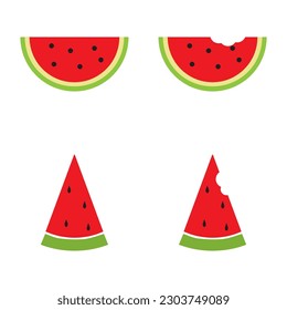 watermelon fruit icon vector illustration logo design