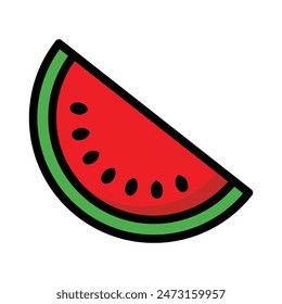 Watermelon fruit icon, vector illustration, filled style, best used for web
