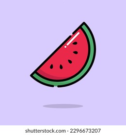 Watermelon fruit illustration in cartoon style
