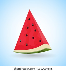 watermelon fruit illustration, flat style icon for water melon, watermelon vector cartoon shape design 