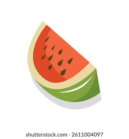 Watermelon fruit illustration. Slice of watermelon. Half fruit. Watermelon seeds. Fresh fruits. Organic food.