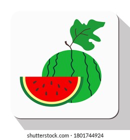 ilustración de la sandía. icono vector en estilo plano. fruta y tema de verano.