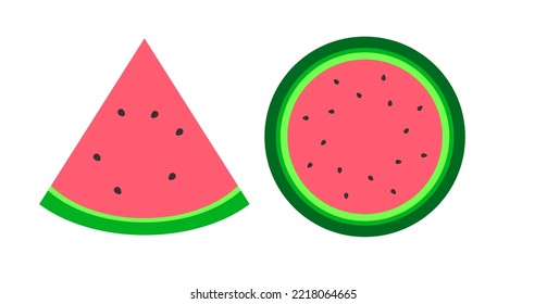 watermelon fruit illustration vector with red green color