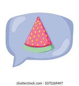 watermelon fruit inside chat bubble message