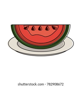 Watermelon fruit isolated