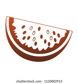 Watermelon fruit isolated red lines