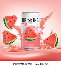 Watermelon  fruit of Watermelon  fruit juice containing cans