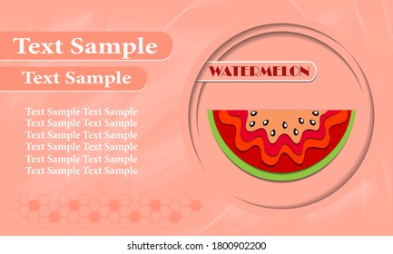 watermelon fruit with leaf icon. Poster Advertisement Flyers Vector Illustration