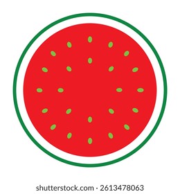 Watermelon Fruit Line Art Vector for Kids Hand Drawing and Learning – Simple Tropical Fruit Outline Illustration